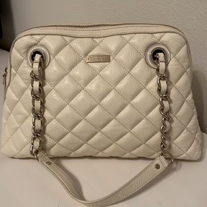 Kate Spade cream quilted satchel